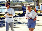 Becky and Leslie in the Tufts 10K